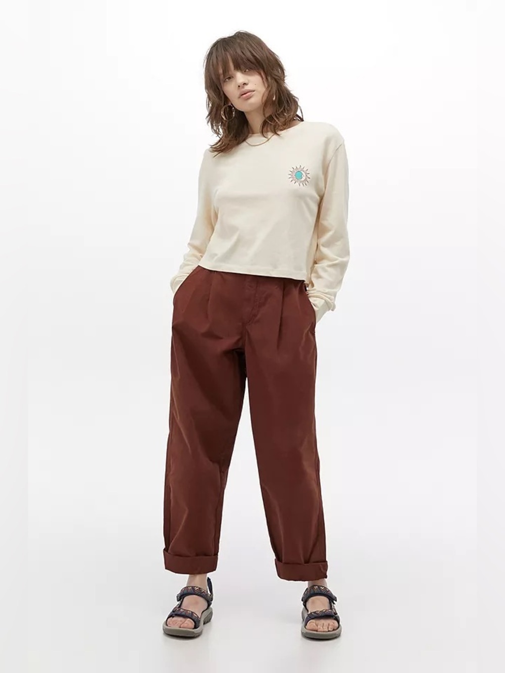 BDG “Drew” 100% Cotton Trouser Pants in Deep Brown with Pockets!